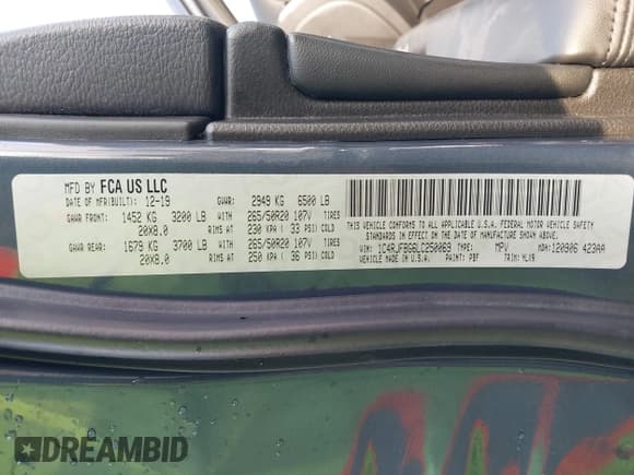 ✅ 2020 Jeep Grand Cherokee Limited • VIN: 1C4RJFBG6LC250069 • Lot: 43498277. Listed on IAAI with 52,623 mi. Free auction sales archive from the USA and detailed vehicle history report at DreamBid. Image 9.