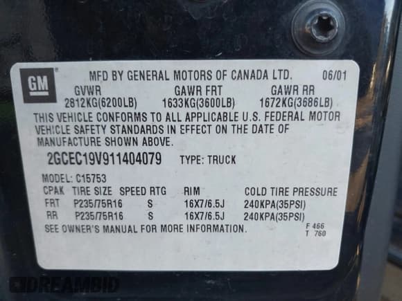 ✅ 2001 Chevrolet Silverado 1500 LS • VIN: 2GCEC19V911404079 • Lot: 43650036. Listed on IAAI with 216,837 mi. Free auction sales archive from the USA and detailed vehicle history report at DreamBid. Image 9.