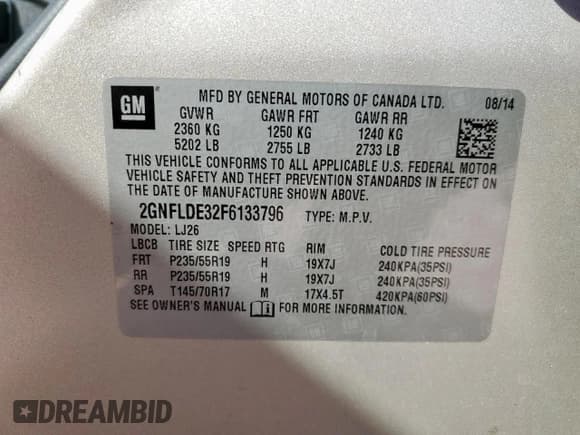 ✅ 2015 Chevrolet Equinox LTZ • VIN: 2GNFLDE32F6133796 • Лот: 86305865. Опубликован ранее на Copart с пробегом 94 675 миль. Бесплатный доступ к архиву аукционных продаж из США и подробный отчёт об истории автомобиля на DreamBid. Изображение 14.