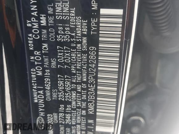 ✅ 2023 Hyundai Tucson SEL • VIN: KM8JB3AE3PU242869 • Lot: 68865404. Wystawiony na Copart z przebiegiem 12 865 mil. Bezpłatny archiwum sprzedaży aukcyjnych z USA i szczegółowy raport historii pojazdu na DreamBid. Zdjęcie 15.