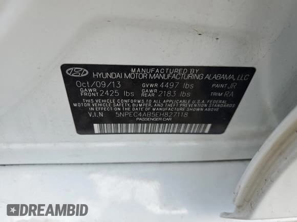 ✅ 2014 Hyundai Sonata Limited • VIN: 5NPEC4AB5EH827118 • Lot: 71737274. Listed on Copart with 149,597 mi. Free auction sales archive from the USA and detailed vehicle history report at DreamBid. Image 14.