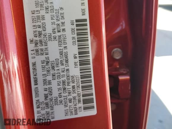 ✅ 2025 Mazda CX-50 Premium Plus • VIN: 7MMVABEY7SN350227 • Lot: 67107595. Wystawiony na Copart z przebiegiem 780 mil. Bezpłatny archiwum sprzedaży aukcyjnych z USA i szczegółowy raport historii pojazdu na DreamBid. Zdjęcie 13.