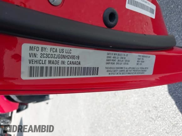 ✅ 2022 Dodge Challenger GT • VIN: 2C3CDZJG0NH249519 • Lot: 43356151. Wystawiony na IAAI z przebiegiem 66 906 mil. Bezpłatny archiwum sprzedaży aukcyjnych z USA i szczegółowy raport historii pojazdu na DreamBid. Zdjęcie 9.