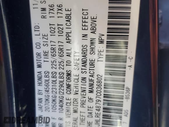 ✅ 2007 Honda CR-V EX-L • VIN: JHLRE48797C036802 • Лот: 90232295. Опубликован ранее на Copart с пробегом 173 815 миль. Бесплатный доступ к архиву аукционных продаж из США и подробный отчёт об истории автомобиля на DreamBid. Изображение 12.