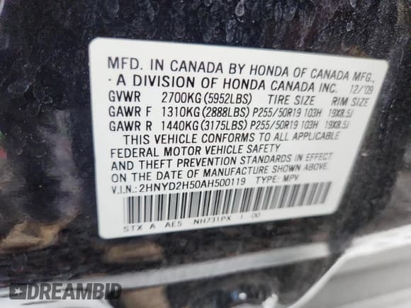 ✅ 2010 Acura MDX Advance • VIN: 2HNYD2H50AH500119 • Lot: 86674815. Wystawiony na Copart z przebiegiem 101 626 mil. Bezpłatny archiwum sprzedaży aukcyjnych z USA i szczegółowy raport historii pojazdu na DreamBid. Zdjęcie 13.