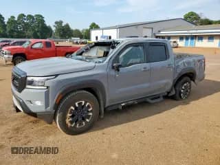 2023 Nissan Frontier Pro-X with VIN 1N6ED1EJ9PN667015, listed as a Copart auction lot 80789655 with 21,193 mi miles and Salvage title. Bid and sale history available at DreamBid. Image 1.