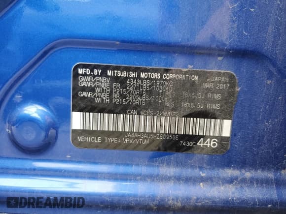 ✅ 2017 Mitsubishi Outlander Sport ES • VIN: JA4AH3AU5HZ609568 • Лот: 63673485. Опубликован ранее на Copart с пробегом 164 798 миль. Бесплатный доступ к архиву аукционных продаж из США и подробный отчёт об истории автомобиля на DreamBid. Изображение 12.