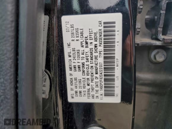 ✅ 2012 Honda Accord EX-L • VIN: 1HGCP2F82CA222007 • Lot: 94995805. Wystawiony na Copart z przebiegiem 244 293 mil. Bezpłatny archiwum sprzedaży aukcyjnych z USA i szczegółowy raport historii pojazdu na DreamBid. Zdjęcie 12.