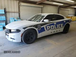 2019 Dodge Charger Police with VIN 2C3CDXAT6KH532603, listed as a Copart auction lot 46309735 with 92,989 mi miles and Salvage title. Bid and sale history available at DreamBid. Image 1.
