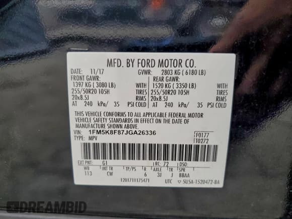 ✅ 2018 Ford Explorer Limited • VIN: 1FM5K8F87JGA26336 • Lot: 95777595. Wystawiony na Copart z przebiegiem 105 064 mil. Bezpłatny archiwum sprzedaży aukcyjnych z USA i szczegółowy raport historii pojazdu na DreamBid. Zdjęcie 14.