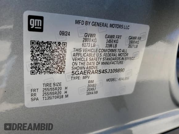 ✅ 2025 Buick Enclave Preferred • VIN: 5GAERARS4SJ109890 • Lot: 57291465. Listed on Copart with 2,125 mi. Free auction sales archive from the USA and detailed vehicle history report at DreamBid. Image 14.