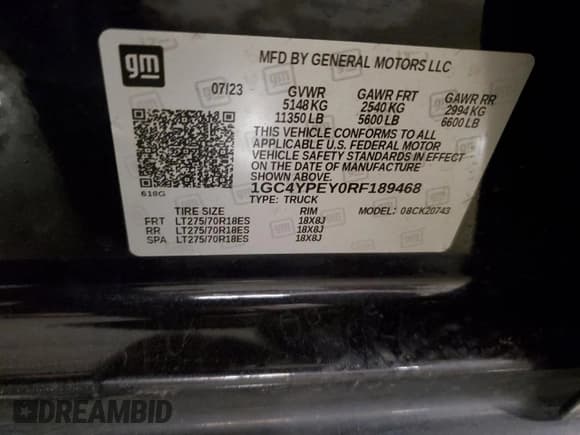 ✅ 2024 Chevrolet Silverado 2500HD LTZ • VIN: 1GC4YPEY0RF189468 • Lot: 91143915. Listed on Copart with 32,887 mi. Free auction sales archive from the USA and detailed vehicle history report at DreamBid. Image 12.