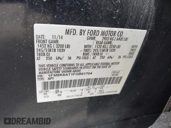 ✅ 2015 Ford Police Interceptor Utility • VIN: 1FM5K8AT1FGB61704 • Lot: 42374795. Wystawiony na IAAI z przebiegiem 115 767 mil. Bezpłatny archiwum sprzedaży aukcyjnych z USA i szczegółowy raport historii pojazdu na DreamBid. Zdjęcie 9.