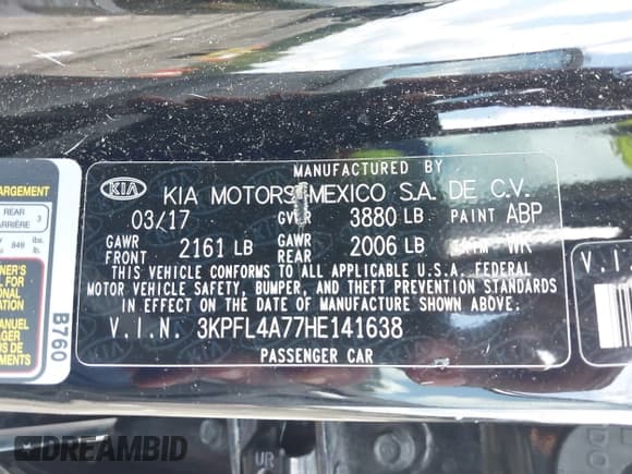 ✅ 2017 Kia Forte LX • VIN: 3KPFL4A77HE141638 • Лот: 43219615. Опубликован ранее на IAAI с пробегом 91 892 миль. Бесплатный доступ к архиву аукционных продаж из США и подробный отчёт об истории автомобиля на DreamBid. Изображение 9.