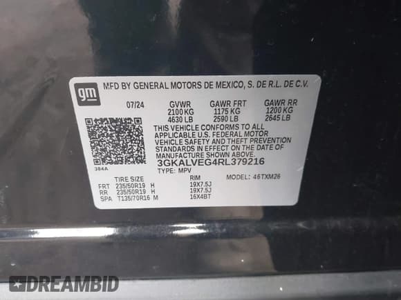 ✅ 2024 GMC Terrain SLT • VIN: 3GKALVEG4RL379216 • Lot: 41887426. Listed on IAAI with 5,906 mi. Free auction sales archive from the USA and detailed vehicle history report at DreamBid. Image 9.