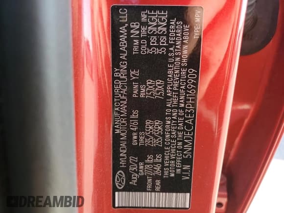 ✅ 2023 Hyundai Tucson Limited • VIN: 5NMJECAE3PH169909 • Lot: 90894025. Listed on Copart with 30,865 mi. Free auction sales archive from the USA and detailed vehicle history report at DreamBid. Image 13.