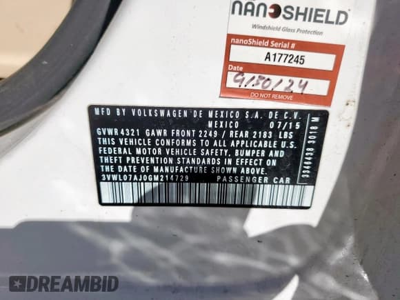 ✅ 2016 Volkswagen Jetta SEL • VIN: 3VWL07AJ0GM214729 • Lot: 85406485. Listed on Copart with 117,435 mi. Free auction sales archive from the USA and detailed vehicle history report at DreamBid. Image 13.