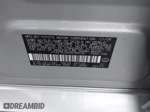 ✅ 2010 Lexus IS 250 • VIN: JTHCF5C29A5039078 • Lot: 42718134. Wystawiony na IAAI z przebiegiem 141 990 mil. Bezpłatny archiwum sprzedaży aukcyjnych z USA i szczegółowy raport historii pojazdu na DreamBid. Zdjęcie 9.