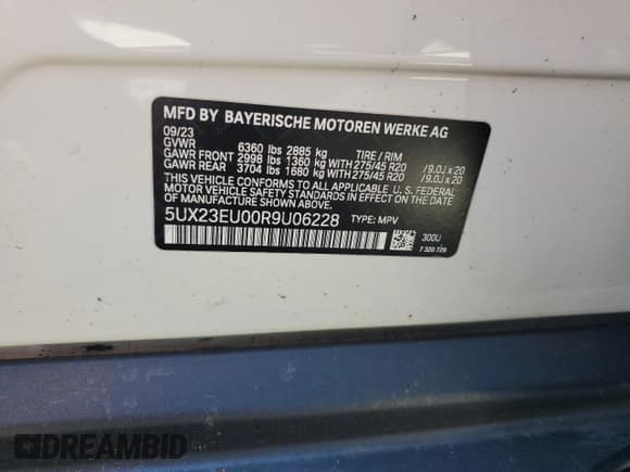 ✅ 2024 BMW X5 xDrive40i • VIN: 5UX23EU00R9U06228 • Лот: 87078965. Опубликован ранее на Copart с пробегом Не указан. Бесплатный доступ к архиву аукционных продаж из США и подробный отчёт об истории автомобиля на DreamBid. Изображение 12.