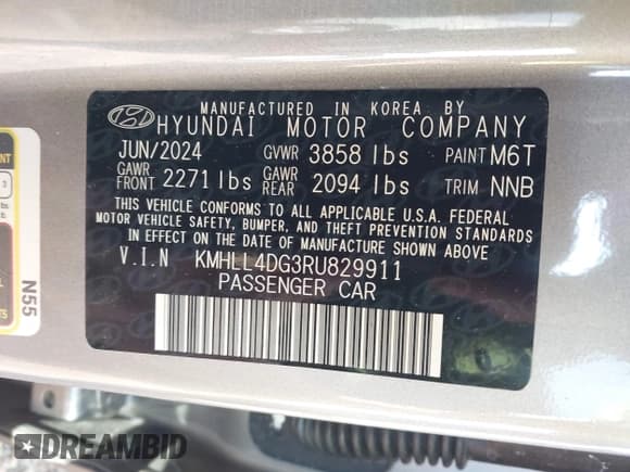 ✅ 2024 Hyundai Elantra SE • VIN: KMHLL4DG3RU829911 • Лот: 43234893. Опубликован ранее на IAAI с пробегом 13 801 миль. Бесплатный доступ к архиву аукционных продаж из США и подробный отчёт об истории автомобиля на DreamBid. Изображение 9.