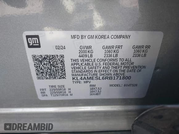 ✅ 2024 Buick Encore GX Sport Touring • VIN: KL4AMESL6RB171800 • Лот: 42257811. Опубликован ранее на IAAI с пробегом 30 786 миль. Бесплатный доступ к архиву аукционных продаж из США и подробный отчёт об истории автомобиля на DreamBid. Изображение 9.