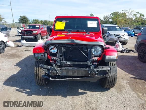 ✅ 2021 Jeep Gladiator Overland • VIN: 1C6HJTFG8ML587386 • Lot: 43663128. Listed on IAAI with 101,981 mi. Free auction sales archive from the USA and detailed vehicle history report at DreamBid. Image 12.
