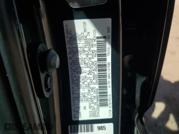 ✅ 2009 Toyota Tacoma PreRunner • VIN: 3TMJU62N79M083666 • Lot: 82217325. Listed on Copart with 194,706 mi. Free auction sales archive from the USA and detailed vehicle history report at DreamBid. Image 12.