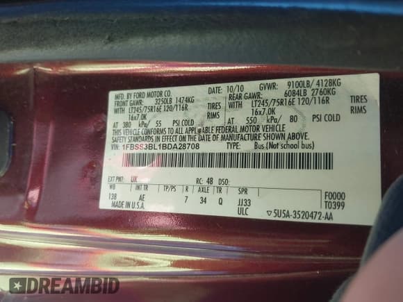 ✅ 2011 Ford Econoline Passenger XL • VIN: 1FBSS3BL1BDA28708 • Лот: 43581589. Опубликован ранее на IAAI с пробегом 133 260 миль. Бесплатный доступ к архиву аукционных продаж из США и подробный отчёт об истории автомобиля на DreamBid. Изображение 9.