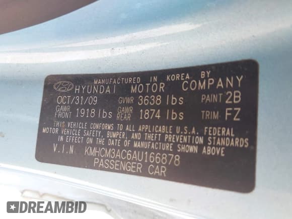 ✅ 2010 Hyundai Accent GS • VIN: KMHCM3AC6AU166878 • Лот: 42426645. Опубликован ранее на IAAI с пробегом 168 224 миль. Бесплатный доступ к архиву аукционных продаж из США и подробный отчёт об истории автомобиля на DreamBid. Изображение 9.