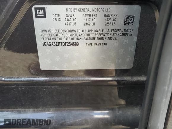 ✅ 2013 Buick LaCrosse • VIN: 1G4GA5ER7DF254609 • Lot: 92692275. Wystawiony na Copart z przebiegiem 60 931 mil. Bezpłatny archiwum sprzedaży aukcyjnych z USA i szczegółowy raport historii pojazdu na DreamBid. Zdjęcie 12.