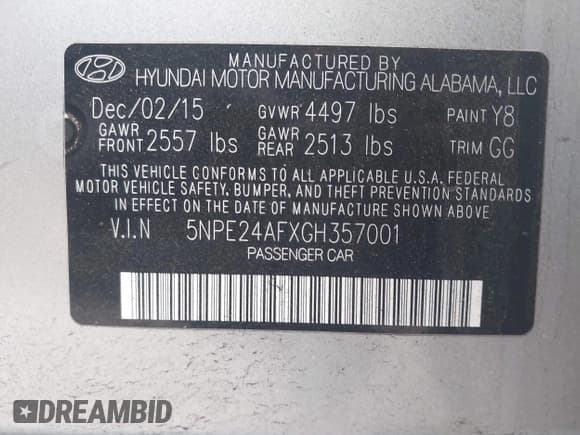 ✅ 2016 Hyundai Sonata SE • VIN: 5NPE24AFXGH357001 • Лот: 43565076. Опубликован ранее на IAAI с пробегом 257 608 миль. Бесплатный доступ к архиву аукционных продаж из США и подробный отчёт об истории автомобиля на DreamBid. Изображение 9.