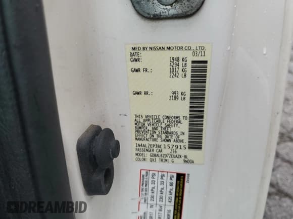 ✅ 2011 Nissan Altima S • VIN: 1N4AL2EP3BC157915 • Лот: 84288055. Опубликован ранее на Copart с пробегом 123 849 миль. Бесплатный доступ к архиву аукционных продаж из США и подробный отчёт об истории автомобиля на DreamBid. Изображение 12.