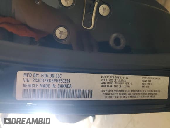 ✅ 2023 Dodge Challenger GT • VIN: 2C3CDZKG6PH550359 • Лот: 82713835. Опубликован ранее на Copart с пробегом 36 876 миль. Бесплатный доступ к архиву аукционных продаж из США и подробный отчёт об истории автомобиля на DreamBid. Изображение 13.