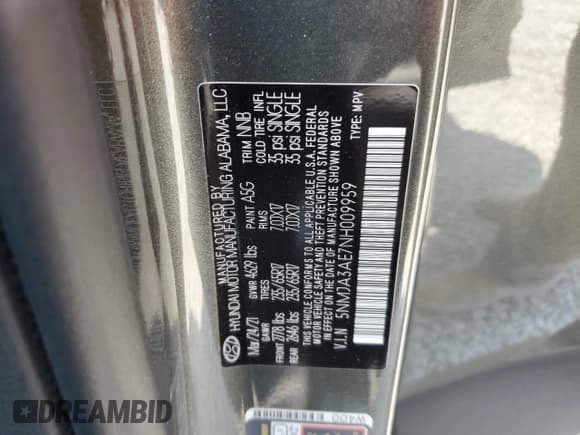 ✅ 2022 Hyundai Tucson SE • VIN: 5NMJA3AE7NH009959 • Lot: 65535513. Wystawiony na Copart z przebiegiem 35 818 mil. Bezpłatny archiwum sprzedaży aukcyjnych z USA i szczegółowy raport historii pojazdu na DreamBid. Zdjęcie 14.