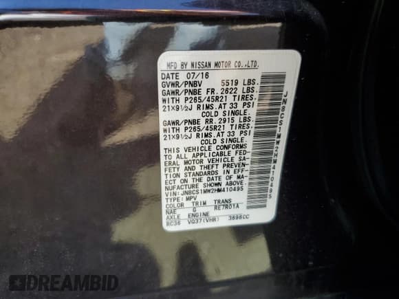 ✅ 2017 Infiniti QX70 • VIN: JN8CS1MW2HM410495 • Lot: 81294505. Listed on Copart with 73,760 mi. Free auction sales archive from the USA and detailed vehicle history report at DreamBid. Image 12.