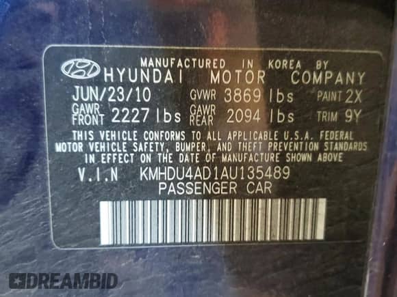 ✅ 2010 Hyundai Elantra GLS • VIN: KMHDU4AD1AU135489 • Lot: 76982124. Wystawiony na Copart z przebiegiem 149 991 mil mil. Skorzystaj z bezpłatnego archiwum sprzedaży aukcyjnych z USA i zobacz szczegółowy raport historii pojazdu na DreamBid. Zdjęcie 12.