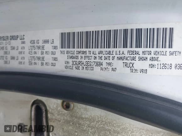 ✅ 2014 Ram 2500 Tradesman • VIN: 3C6UR5HJ3EG173684 • Lot: 42531859. Listed on IAAI with Not provided. Free auction sales archive from the USA and detailed vehicle history report at DreamBid. Image 9.