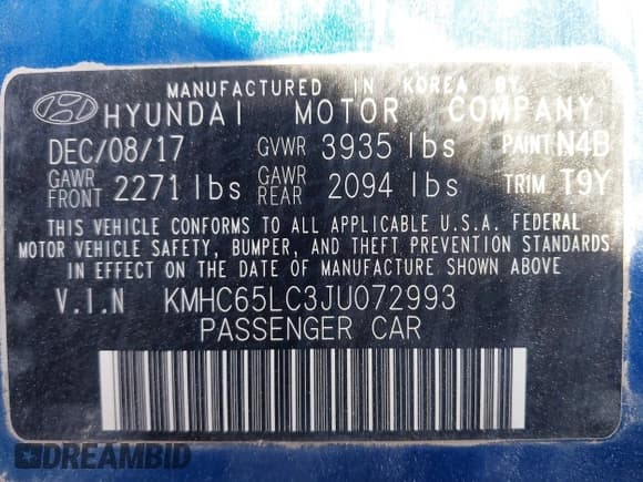 ✅ 2018 Hyundai Ioniq Blue • VIN: KMHC65LC3JU072993 • Lot: 41583151. Wystawiony na IAAI z przebiegiem 182 964 mil. Bezpłatny archiwum sprzedaży aukcyjnych z USA i szczegółowy raport historii pojazdu na DreamBid. Zdjęcie 9.