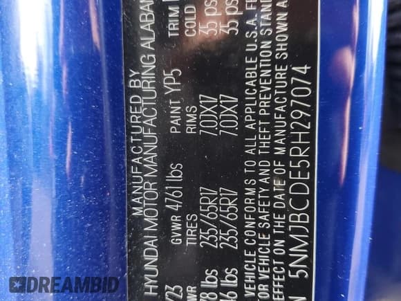 ✅ 2024 Hyundai Tucson SEL • VIN: 5NMJBCDE5RH297074 • Лот: 91481975. Опубликован ранее на Copart с пробегом 62 073 миль. Бесплатный доступ к архиву аукционных продаж из США и подробный отчёт об истории автомобиля на DreamBid. Изображение 13.