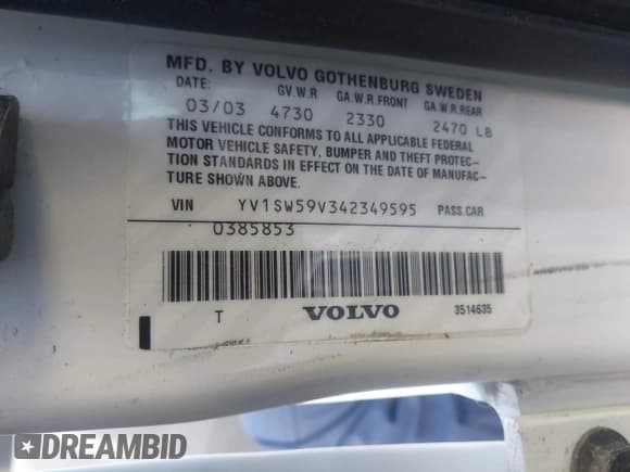 ✅ 2004 Volvo V70 • VIN: YV1SW59V342349595 • Лот: 43809377. Опубликован ранее на IAAI с пробегом 146 401 миль. Бесплатный доступ к архиву аукционных продаж из США и подробный отчёт об истории автомобиля на DreamBid. Изображение 9.