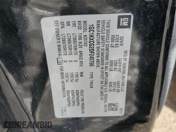 ✅ 2013 Chevrolet Silverado 2500HD LT • VIN: 1GC1KXCG2DF245790 • Лот: 82365295. Опубликован ранее на Copart с пробегом Не указан. Бесплатный доступ к архиву аукционных продаж из США и подробный отчёт об истории автомобиля на DreamBid. Изображение 12.