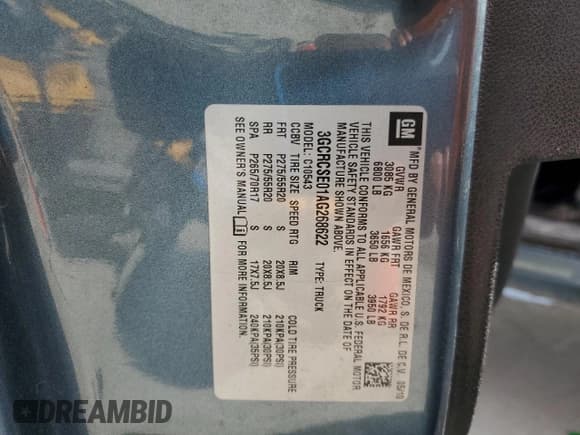 ✅ 2010 Chevrolet Silverado 1500 LT • VIN: 3GCRCSE01AG268622 • Lot: 91620965. Listed on Copart with 161,873 mi. Free auction sales archive from the USA and detailed vehicle history report at DreamBid. Image 12.