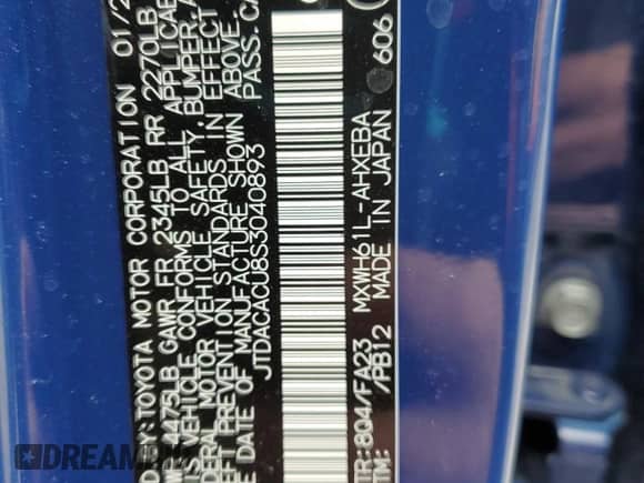 2025 Toyota Prius SE z VIN JTDACACU8S3040893, wystawiony jako Copart lot #52588625 z przebiegiem Nie podano mil oraz Szkoda całkowita • Salvage title. Historia ofert i sprzedaży dostępna na DreamBid. Obrazek 14.