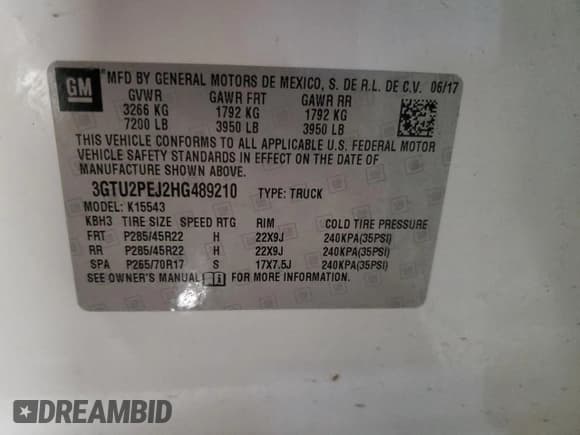 ✅ 2017 GMC Sierra 1500 Denali • VIN: 3GTU2PEJ2HG489210 • Лот: 45372365. Опубликован ранее на Copart с пробегом 78 358 миль. Бесплатный доступ к архиву аукционных продаж из США и подробный отчёт об истории автомобиля на DreamBid. Изображение 12.