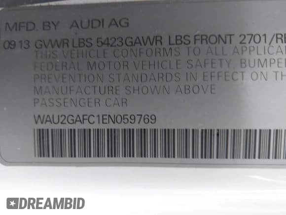✅ 2014 Audi A7 Prestige • VIN: WAU2GAFC1EN059769 • Лот: 43778932. Опубликован ранее на IAAI с пробегом 183 189 миль. Бесплатный доступ к архиву аукционных продаж из США и подробный отчёт об истории автомобиля на DreamBid. Изображение 9.