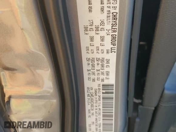 ✅ 2014 Dodge Durango SXT • VIN: 1C4RDJAGXEC466134 • Lot: 71368225. Wystawiony na Copart z przebiegiem 129 605 mil. Bezpłatny archiwum sprzedaży aukcyjnych z USA i szczegółowy raport historii pojazdu na DreamBid. Zdjęcie 13.