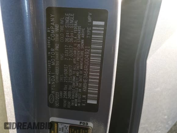 ✅ 2024 Hyundai Kona Limited • VIN: KM8HE3A64RU004921 • Лот: 44757785. Опубликован ранее на Copart с пробегом 2 882 миль. Бесплатный доступ к архиву аукционных продаж из США и подробный отчёт об истории автомобиля на DreamBid. Изображение 13.