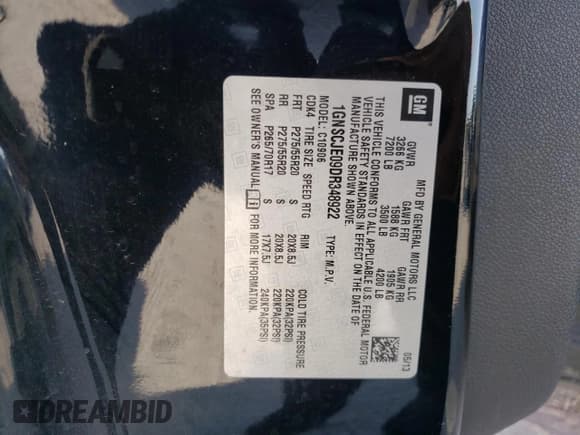 ✅ 2013 Chevrolet Suburban LT • VIN: 1GNSCJE09DR348922 • Lot: 74972334. Wystawiony na Copart z przebiegiem 108 275 mil. Bezpłatny archiwum sprzedaży aukcyjnych z USA i szczegółowy raport historii pojazdu na DreamBid. Zdjęcie 13.