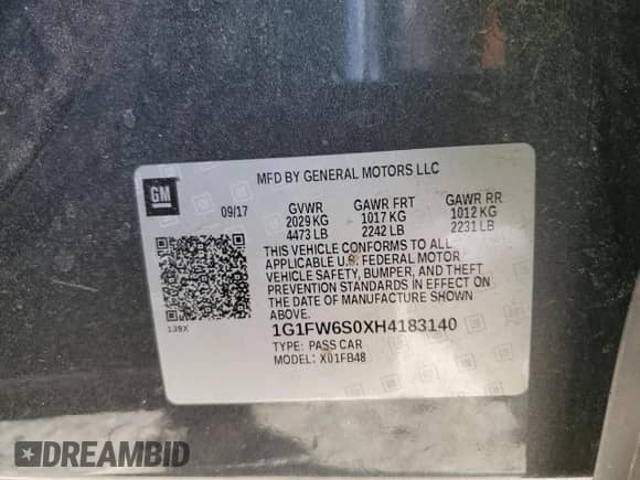 2017 Chevrolet Bolt EV LT с VIN 1G1FW6S0XH4183140, выставлен на аукционе Copart как лот 75416463 с пробегом 47 774 миль миль и . История ставок и продаж доступна на DreamBid. Изображение 13.