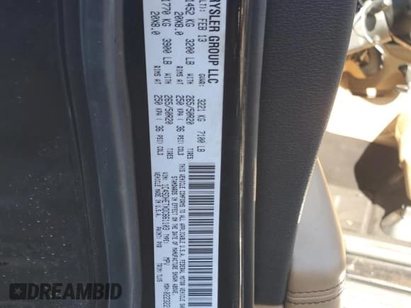 ✅ 2013 Dodge Durango Citadel • VIN: 1C4SDHETXDC661103 • Lot: 83579674. Listed on Copart with 173,543 mi. Free auction sales archive from the USA and detailed vehicle history report at DreamBid. Image 13.